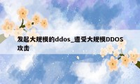 发起大规模的ddos_遭受大规模DDOS攻击