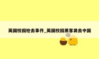 英国校园枪击事件_英国校园黑客袭击中国