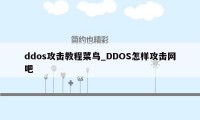 ddos攻击教程菜鸟_DDOS怎样攻击网吧