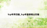 tcp半开扫描_tcp半连接端口扫描